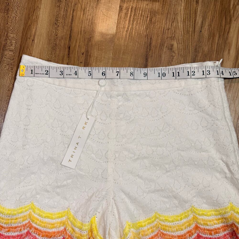 Trina Turk Ferndale NWT Boho Colorful Fringe Summer Beach Shorts Size 0 - Picture 6 of 7
